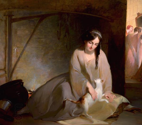 Thomas Sully Cinderella at the Kitchen Fire China oil painting art